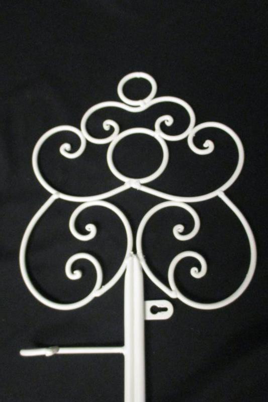 White Iron Skeleton Key Shaped Coat Rack Wall Mount