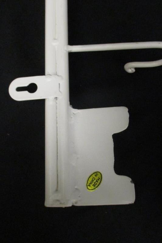 White Iron Skeleton Key Shaped Coat Rack Wall Mount