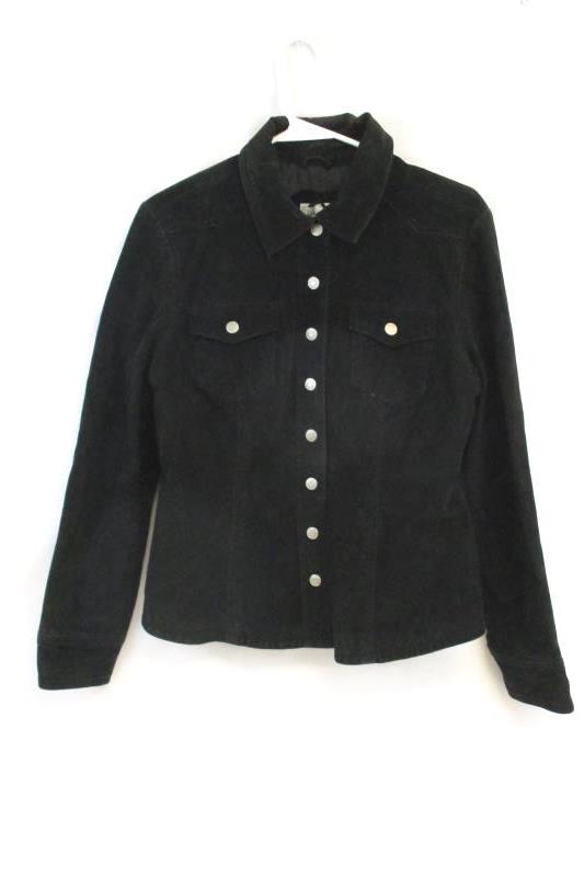Live A Little Leather Jacket Snaps Double Stitched Women's Size Medium