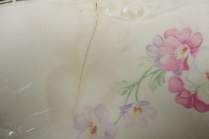 Vintage Homer Laughlin Virginia Rose Tray Platter Floral Pattern Ceramic
