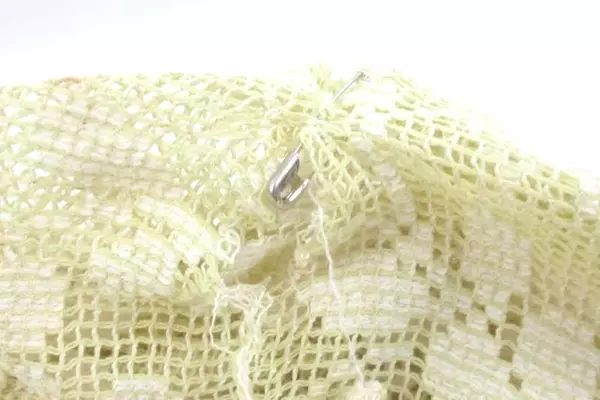 Large Vintage Crocheted Tablecloth Floral Decor Pale Yellow