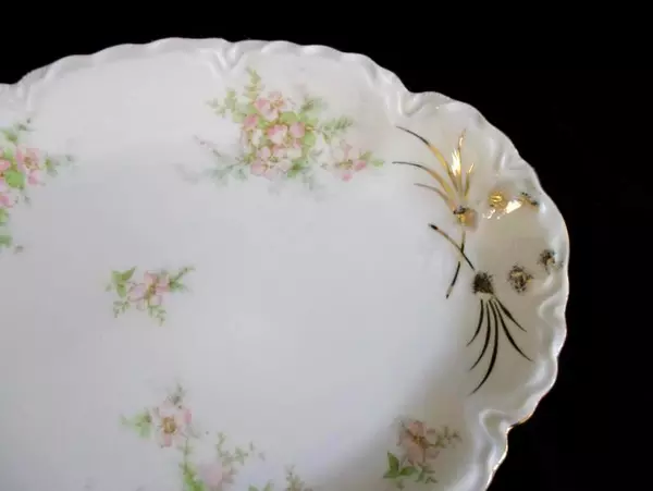 11.5in China Platter TK Thun Bohemia Czechoslovakia THU172 Small Pink Flowers
