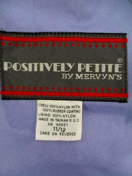 Positively Petite Vintage Trench Coat Purple Nylon Belt By Mervyns