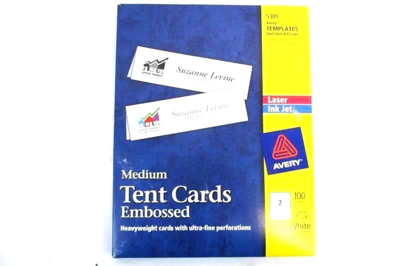 Avery Ink Jet Laser Printer Medium Tent Cards Embossed White 5305