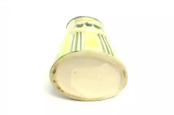 Vintage Ceramic Spaghetti Canister Green Yellow Corn Design 12.5 Inches