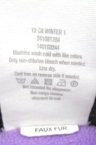 Crazy 8 Girls Puffer Vest Faux Fur Collar Purple Zip Up Size XS (4)