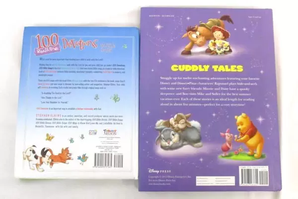 Lot of 2 Children's Story Books Bible Devotions Disney 5min Snuggle Story
