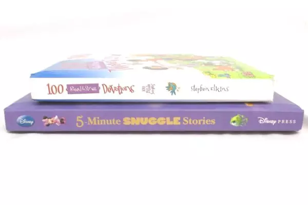 Lot of 2 Children's Story Books Bible Devotions Disney 5min Snuggle Story