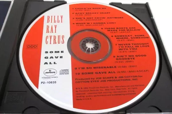 Billy Ray Cyrus Some Gave All CD 1992 PolyGram Mercury Achy Breaky Heart