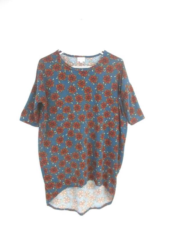Lot of 2 LuLaRoe Tops Irma Randy Floral Teal Red Women's Size XXS