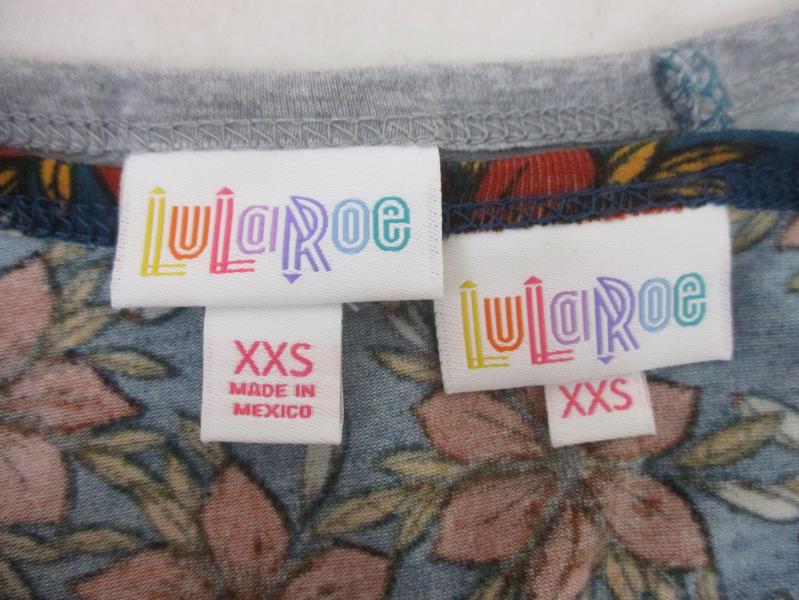 Lot of 2 LuLaRoe Tops Irma Randy Floral Teal Red Women's Size XXS