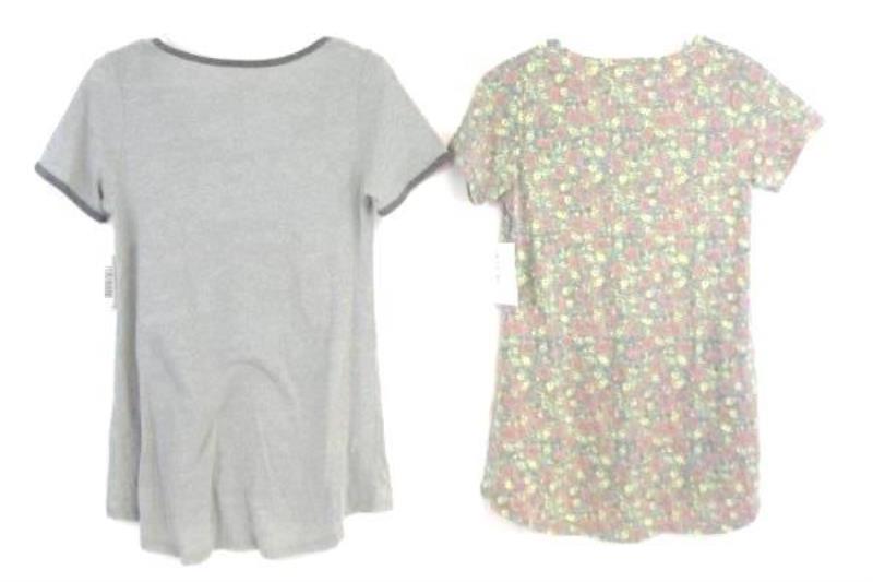 Lot of 2 LuLaRoe Tops Classic T Short Sleeve Floral Women's Size XXS