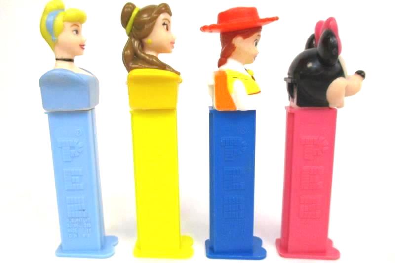Lot of 4 Disney Pez Dispensers w/ Feet Minnie Cinderella Belle Jesse
