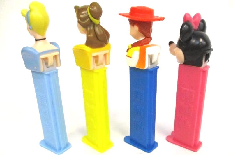 Lot of 4 Disney Pez Dispensers w/ Feet Minnie Cinderella Belle Jesse