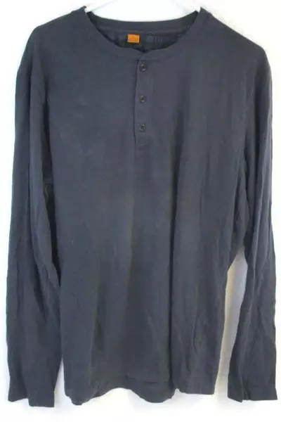 Lot of 2 Men's Tailor Vintage Long Sleeve 3 Button Shirts Size L Red Blue