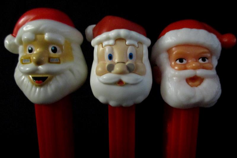Lot Of 7 Santa Claus Pez Dispensers With Feet Slovenia China Hungary