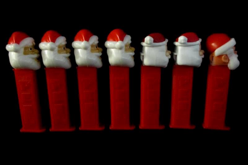 Lot Of 7 Santa Claus Pez Dispensers With Feet Slovenia China Hungary