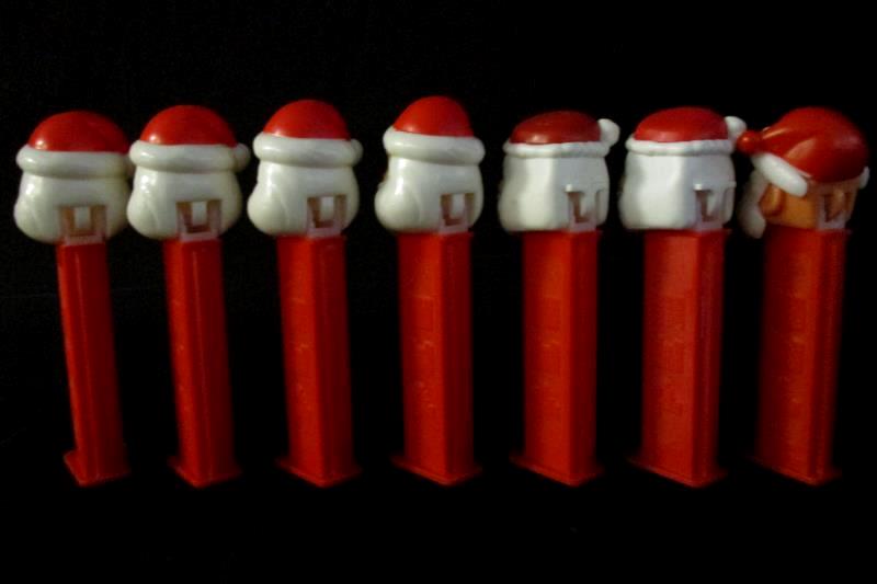 Lot Of 7 Santa Claus Pez Dispensers With Feet Slovenia China Hungary