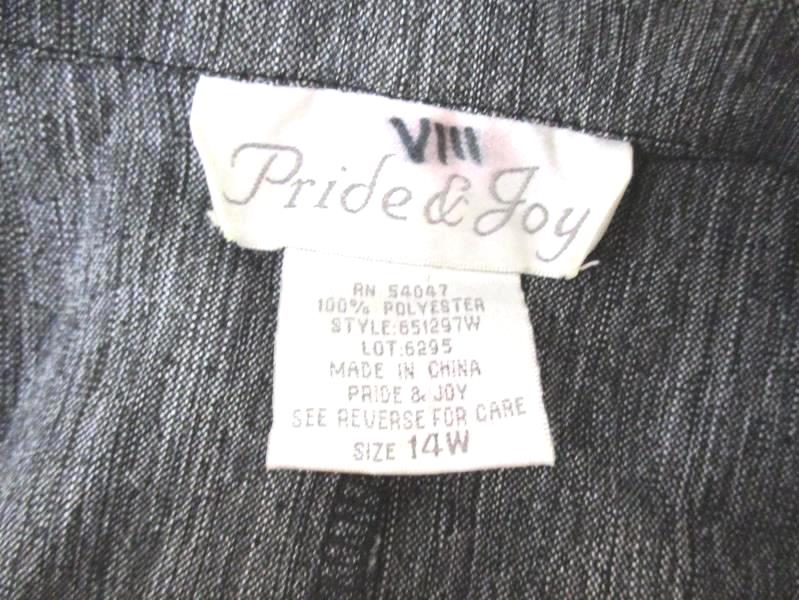 Pride & Joy Woman's Plus Size Grey Duster Jacket Spread Collar Size 14W