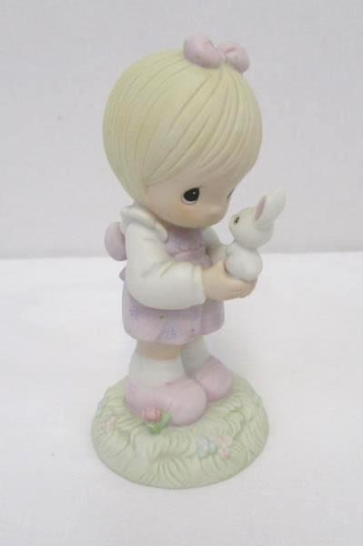Easter Spring Themed Items Bunny Basket 2 Plastic Eggs Precious Moments Figurine