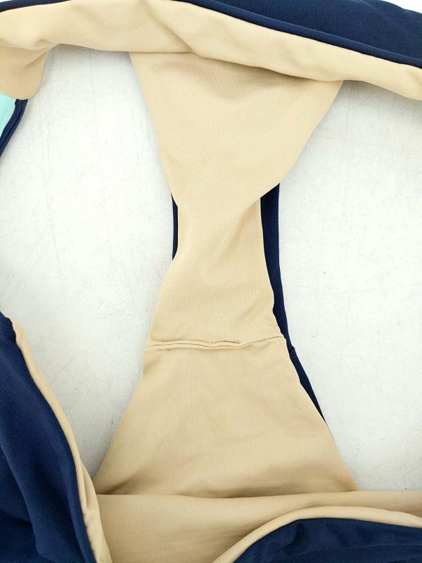 L*Space Monica Wise 2pc Bikini Reversible Strappy Racerback Blue & Beige Size M