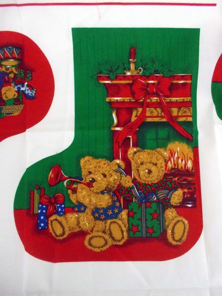 David Textiles English Collection Santa's X-mas Surprises Stockings Fabric Panel