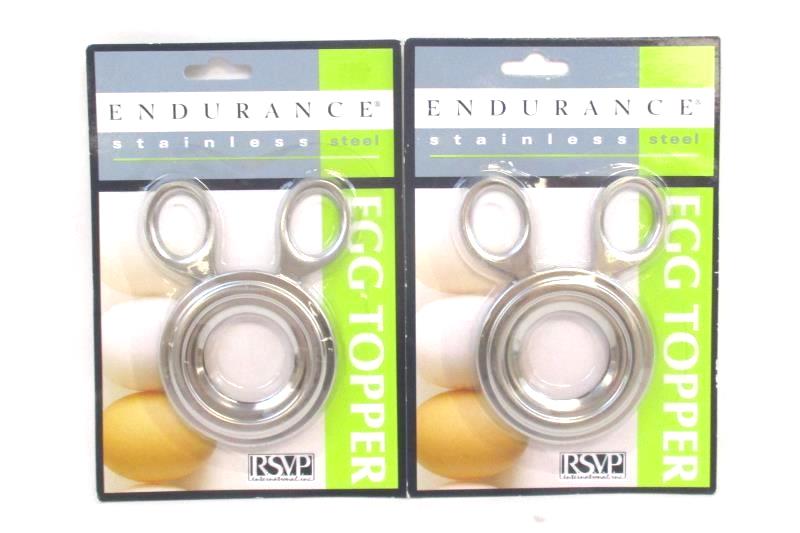 Lot of 2 RSVP Endurance Stainless Steel Egg Toppers EG-TOP Sealed Package