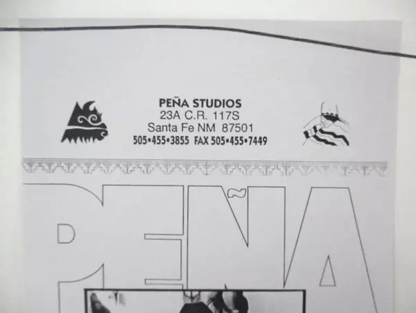 Pena Mestizo Made 1991 Signed Print Multi Color White Matting Silver Metal Frame