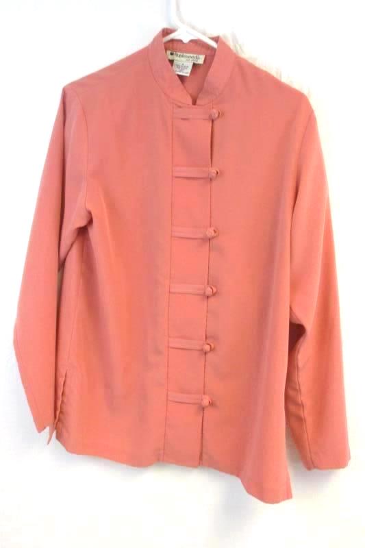 Vintage Appleseed's Women's Pink Long Sleeve Knot Buckle Top Blouse Sz 8