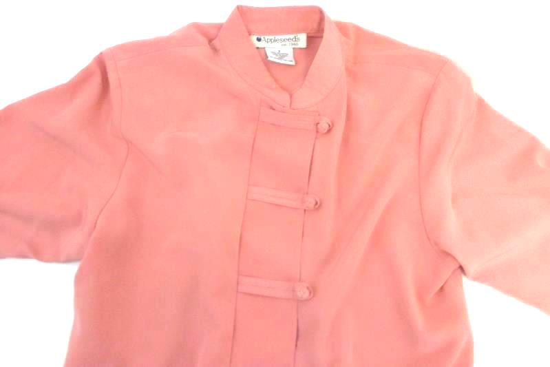 Vintage Appleseed's Women's Pink Long Sleeve Knot Buckle Top Blouse Sz 8