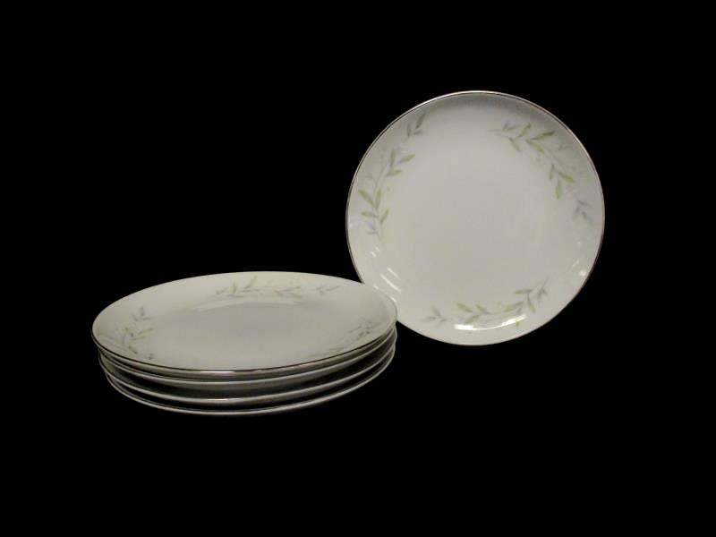 Lot of 5 St Regis Fine China Japan 101 Saucer Plates 6 Inch White Floral Silver