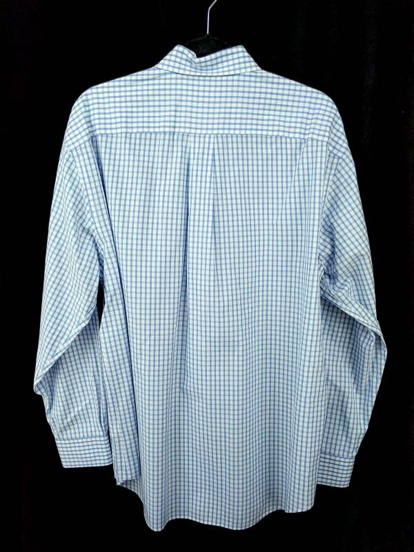 Vineyard Vines Classic Fit Murray Shirt 100% Cotton Blue White Window Plaid L