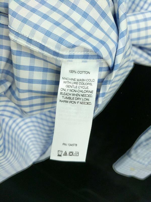 Vineyard Vines Classic Fit Murray Shirt 100% Cotton Blue White Window Plaid L
