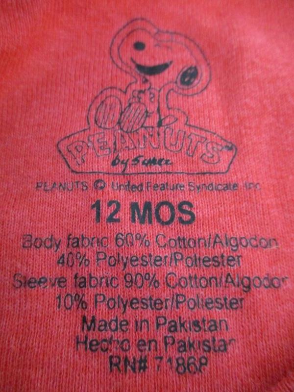 Baby Peanuts One Piece Top Charlie Brown Christmas Size 12M