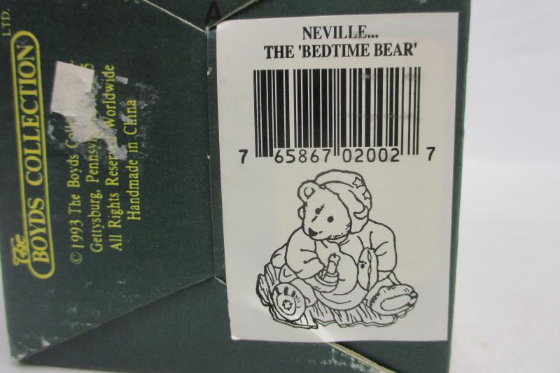 Boyds Bearstones Neville The Bedtime Bear RETIRED 1993 Original Box COA