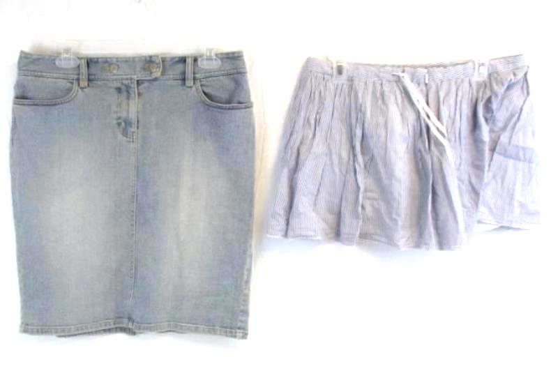 Lot of 2 Women's Skirts Size 8 Ann Taylor Loft Denim American Eagle Outfitters