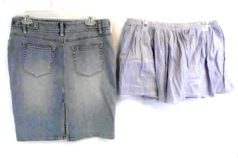 Lot of 2 Women's Skirts Size 8 Ann Taylor Loft Denim American Eagle Outfitters