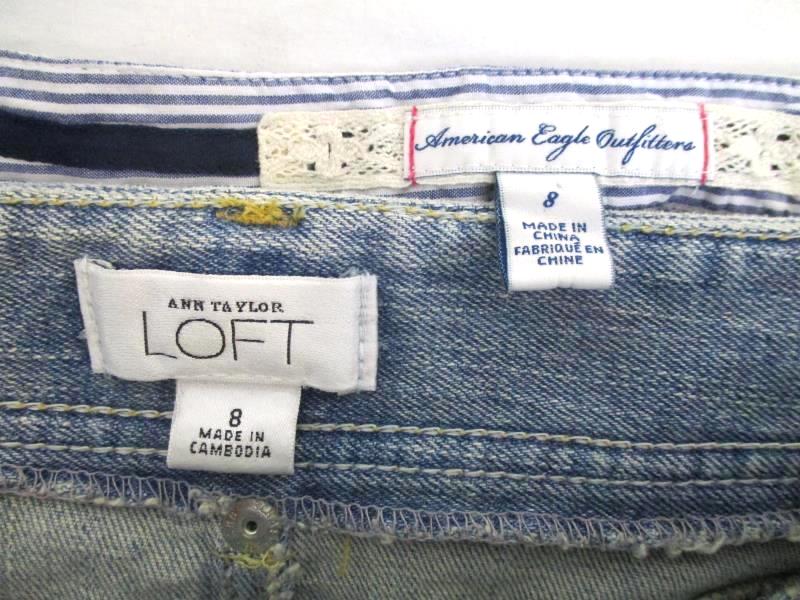 Lot of 2 Women's Skirts Size 8 Ann Taylor Loft Denim American Eagle Outfitters