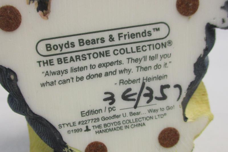 1993 Boyd's Bearstones Goodfer U Bear Way To Go Original Box With COA 227729