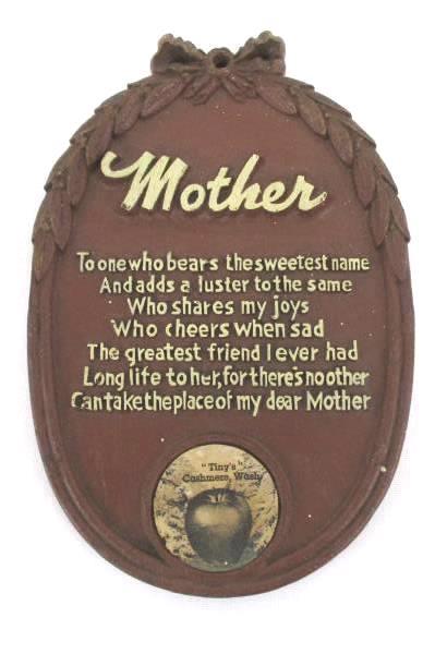 Lot of 2 "Tiny's Cashmere, Wash" Mother and Mother and Dad Wall Plaques
