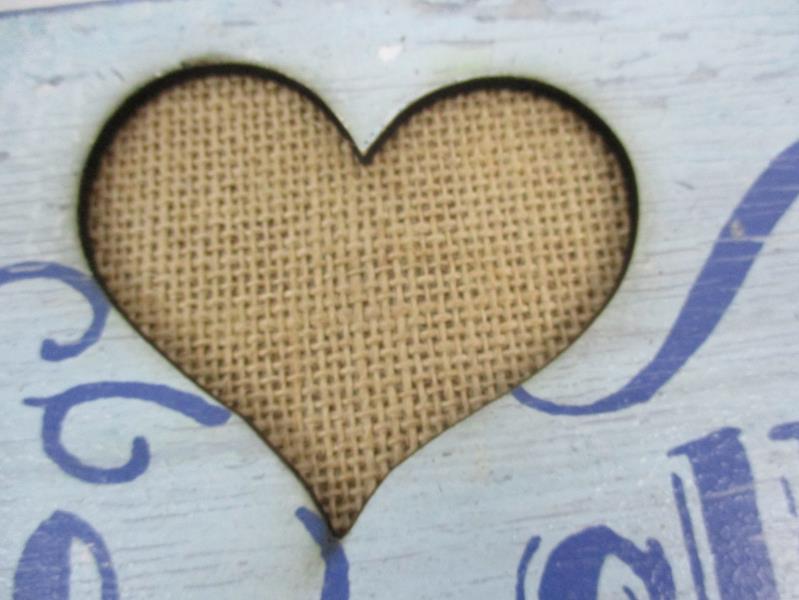 Han Art I Heart The Beach Wall Art Sign Blue Canvas Heart 7" x 10" BPA Free