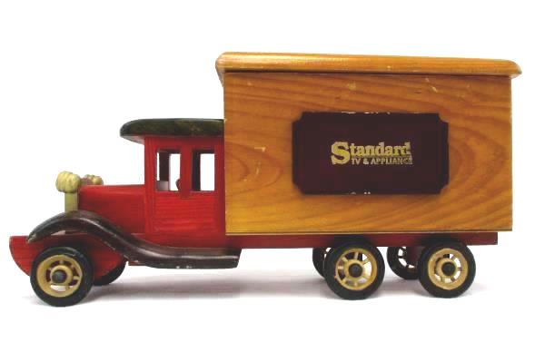 Wooden Advertising Toy Truck "Standard TV & Appliance" Display Storage