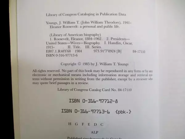 Eleanor Roosevelt A Personal and Public Life J William T Youngs 1985 LittleBrown