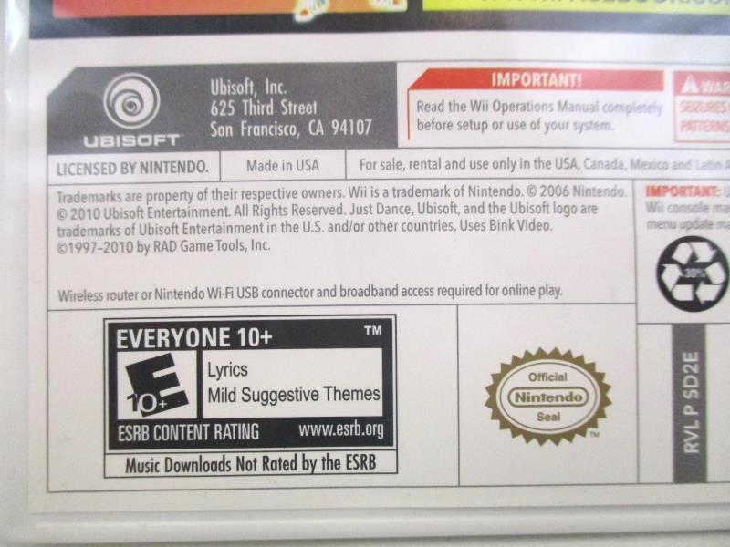 Just Dance 2 Wii Game Complete Case With Manual Dance Music Rated E for Everyone