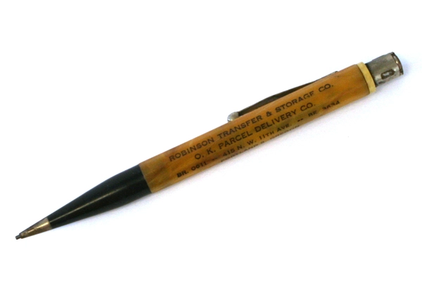 Vintage Redipoint Mechanical Pencil Portland Oregon OK Parcel Delivery Marbled