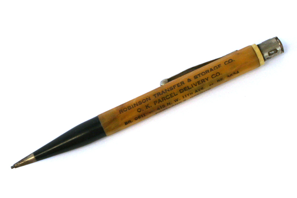 Vintage Redipoint Mechanical Pencil Portland Oregon OK Parcel Delivery Marbled