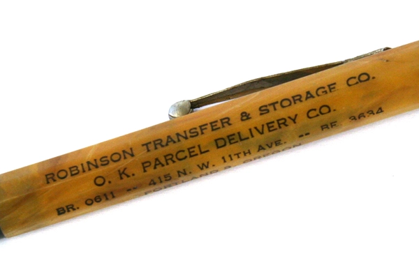 Vintage Redipoint Mechanical Pencil Portland Oregon OK Parcel Delivery Marbled