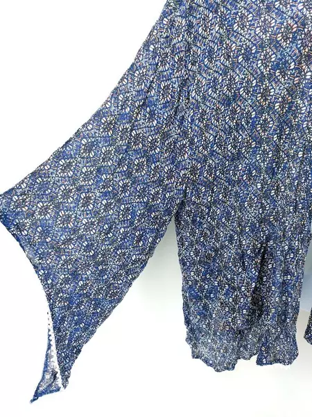 L Space Tanzania Kimono Swim Cover Up In Sapphire Blue Patterned One Size Tags