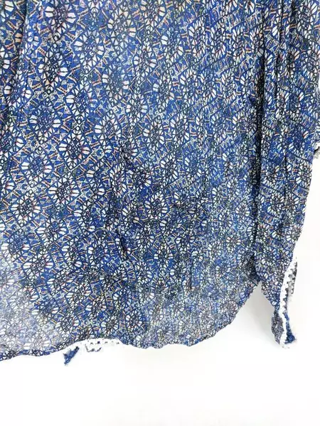 L Space Tanzania Kimono Swim Cover Up In Sapphire Blue Patterned One Size Tags
