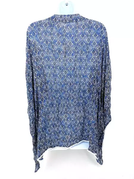 L Space Tanzania Kimono Swim Cover Up In Sapphire Blue Patterned One Size Tags